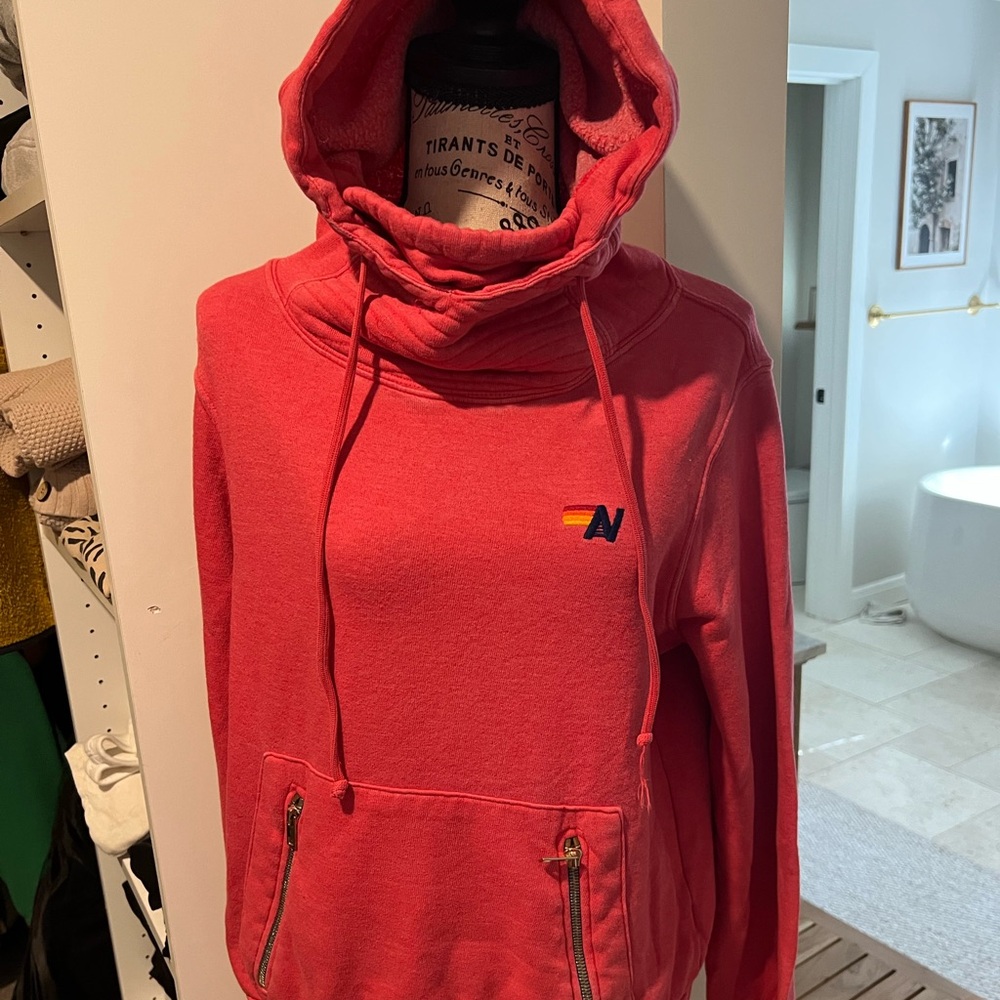 Aviator Nation bright red Ninja Pullover Hoodie